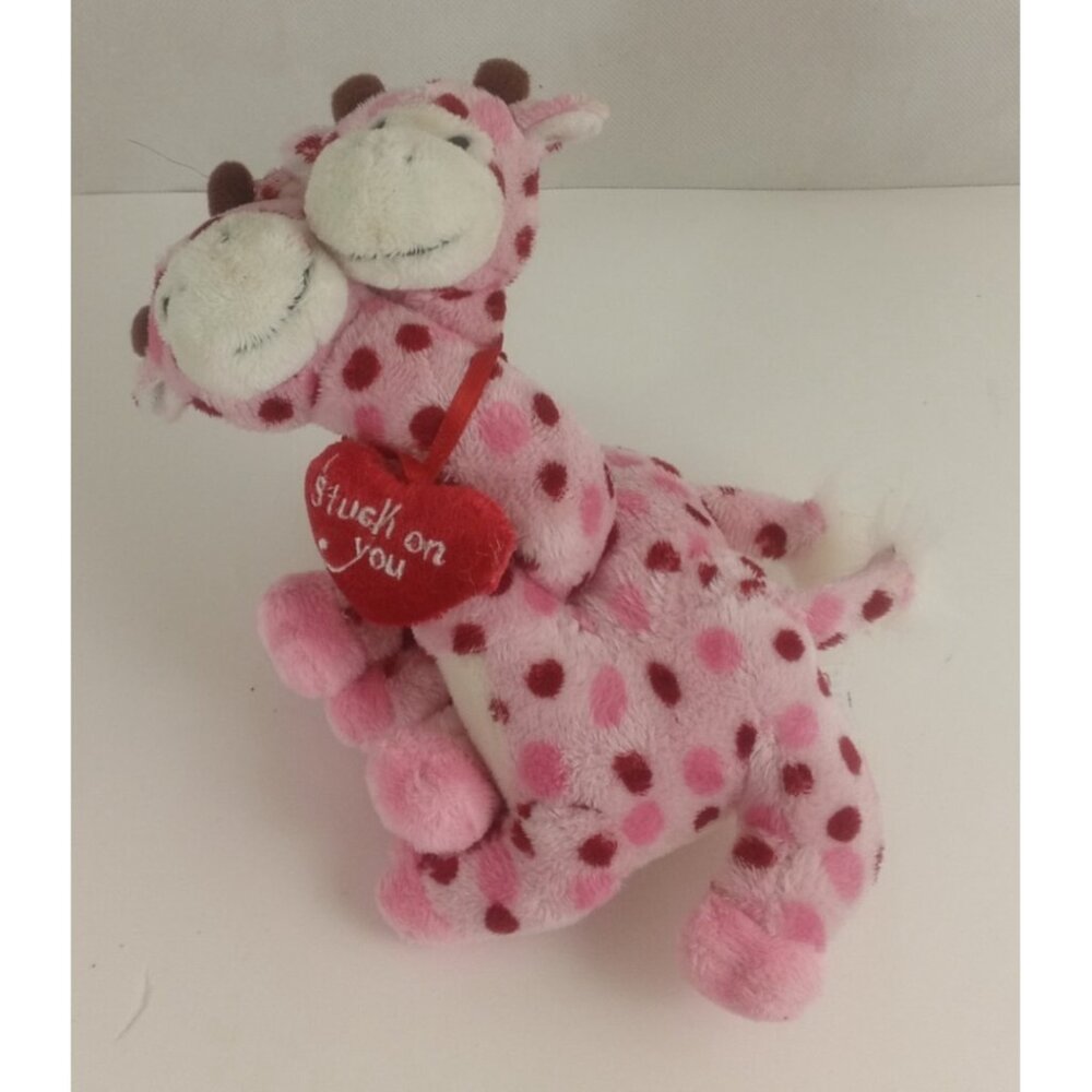 2006 Plushland Pink Polka Dot Giraffes (Stuck On You) Plush 6"